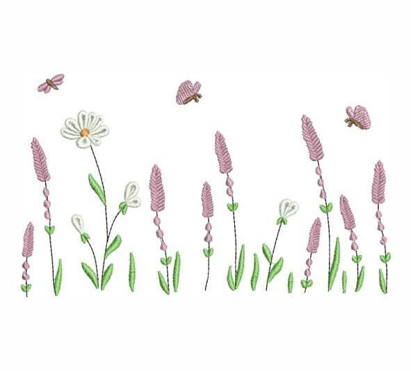 Matriz de Bordado Floral Lavanda 000132