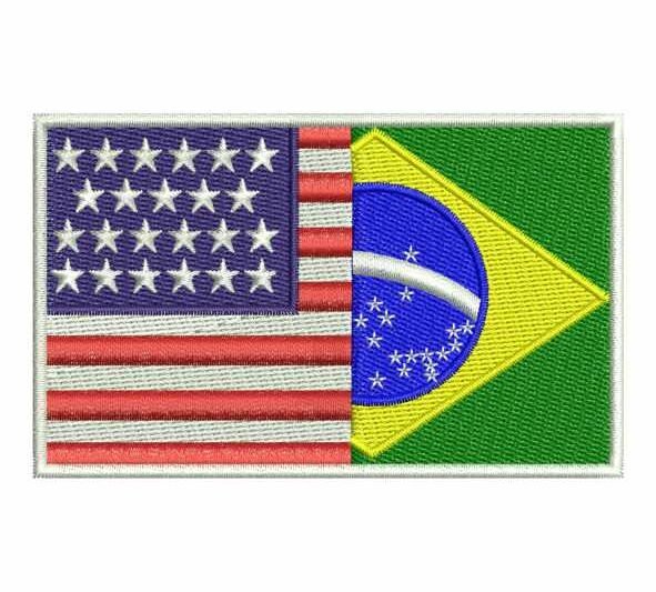 Matriz de Bordado Bandeira do Brasil e Estados Unidos 000380