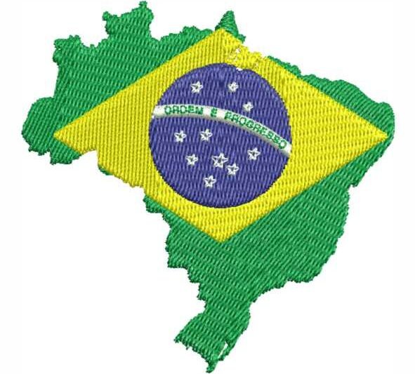 Matriz de Bordado Bandeira do Brasil Mapa 000383
