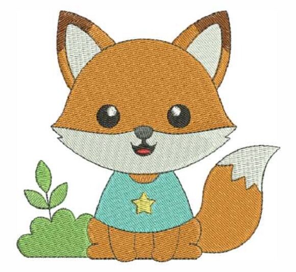 Matriz de Bordado Raposinha Baby Estrela Raposa 000001