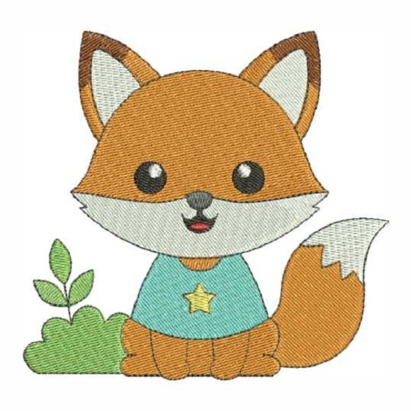 Matriz de bordado Raposinha Baby Estrela Raposa 000001