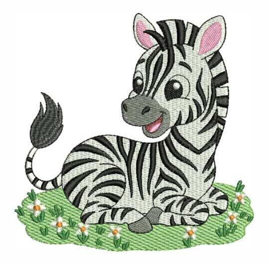 Matriz de Bordado Zebrinha Feliz Zebra 000014