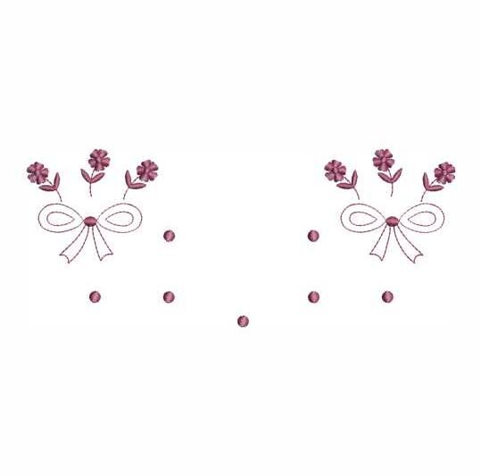 Matriz de Bordado Laço e Flores 000015