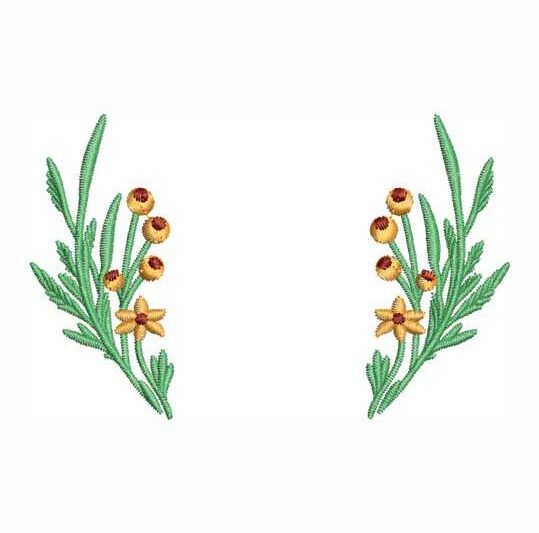 Matriz de Bordado Ramos de Flores Simples 000016