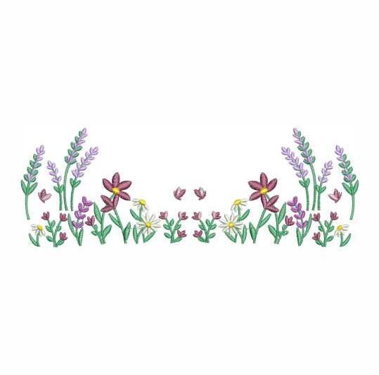 Matriz de Bordado Ramos de Flores e Borboleta 000020