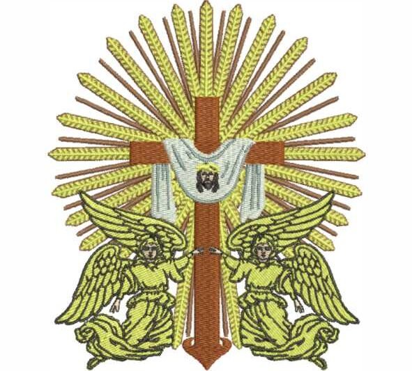 Matriz de Bordado Quaresma Cruz Jesus Anjos 000058