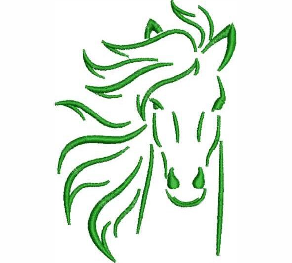 Matriz de Bordado Cavalo Rosto 000111