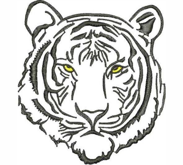 Matriz de Bordado Tigre Cabeça