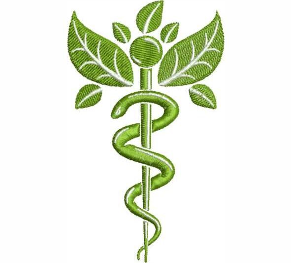 Matriz de Bordado Caduceu Naturopatia Naturologia 000192
