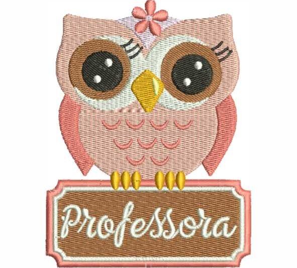 Matriz de Bordado Coruja Professora 000204