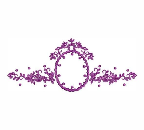 Matriz de Bordado Brasão com Folhas 000223