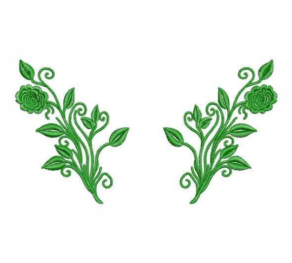 Matriz de Bordado Flores e Ramos 000370