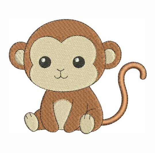 Matriz de Bordado Macaquinho Fofo Macaco 0000004