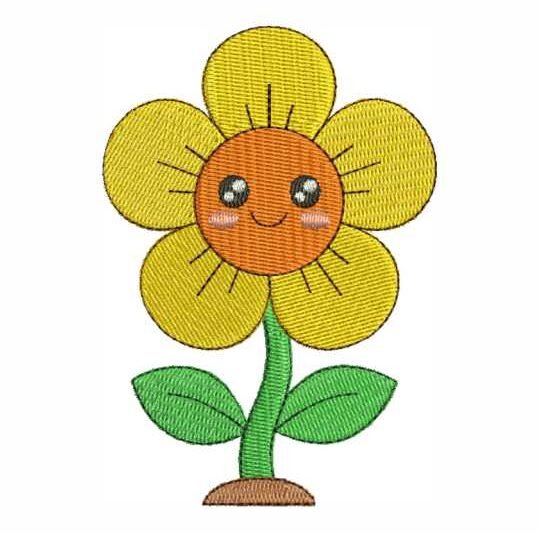 Matriz de Bordado Florzinha Sorrindo Baby Flor 0000006