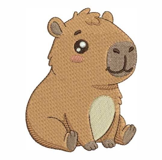 Matriz de Bordado Capivara Baby Sentada Capivarinha 0000009