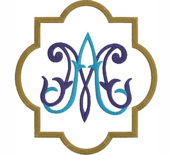 Matriz de Bordado Liturgia Ave Maria Litúrgico Mariano 0000081