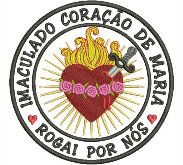 Matriz de Bordado Imaculada Coração de Maria Rogai por Nós 0000091