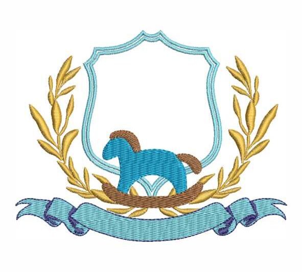 Matriz de Bordado Brasão Cavalo de Balanço Cavalo 0000140